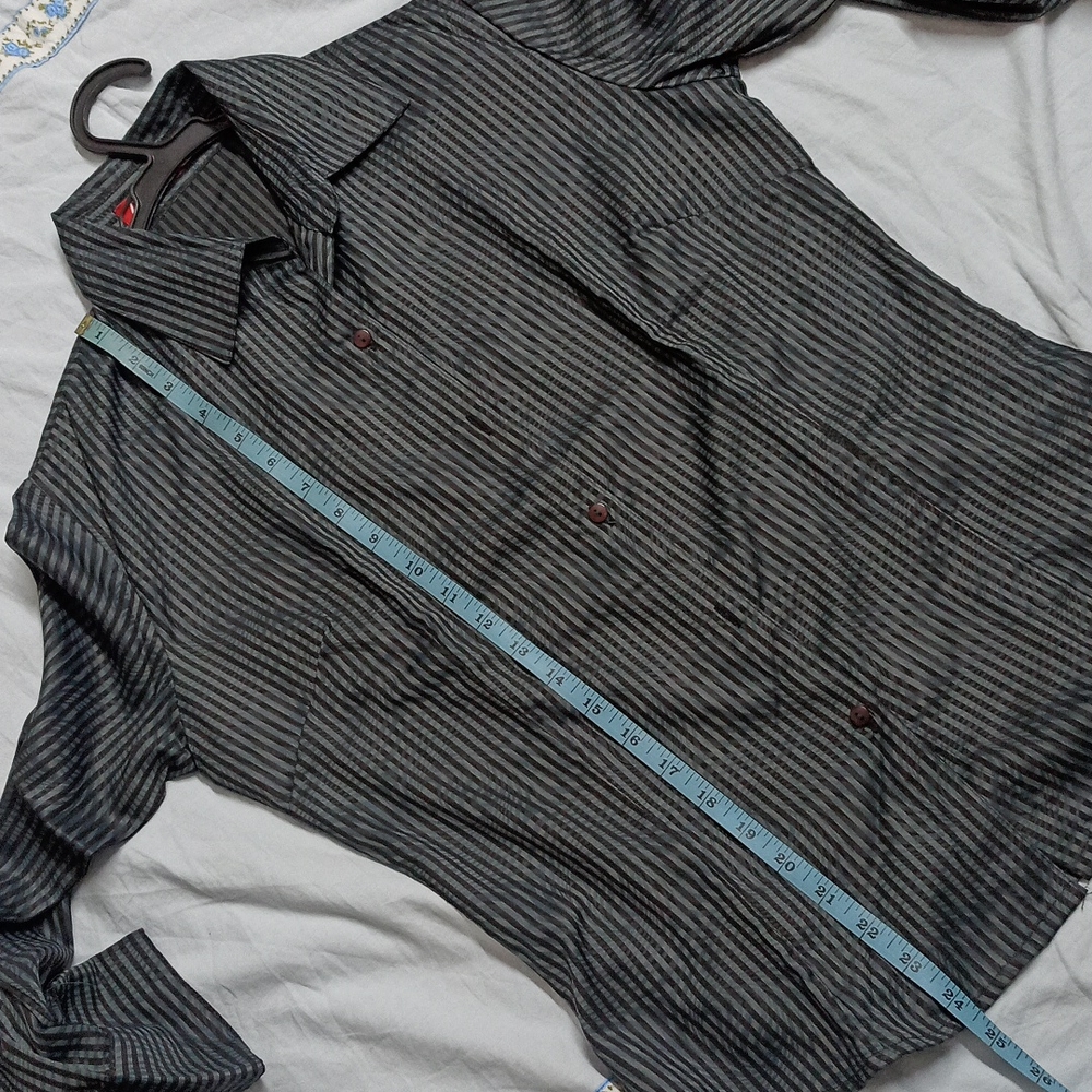Allen Cooper Black n Grey shirt - Picture 4 of 7